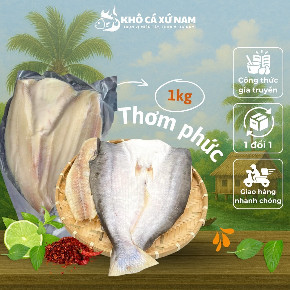 Khô cá dứa Cần Giờ vàng óng, dai ngon, ngọt tự nhiên