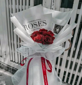 Bó Hoa Hồng Nhũ Thơm 10 Bông Hanaflower