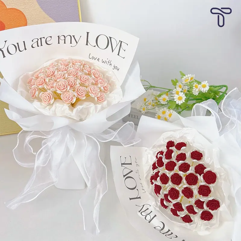 Set Nguyên Liệu Tự Làm Bó Hoa Hồng Làm Quà Tặng Handmade