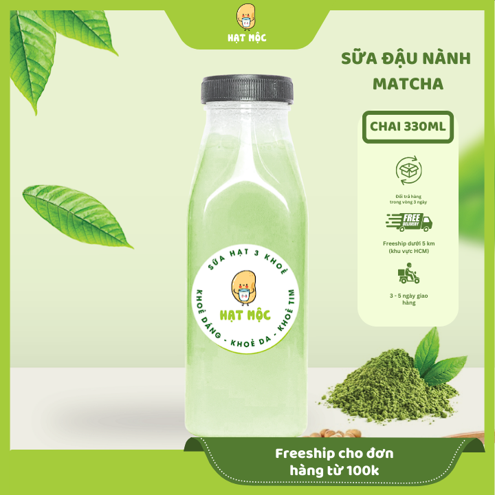 Sữa Hạt Đậu Nành Mix Matcha Dinh Dưỡng 330ml - Hạt Mộc