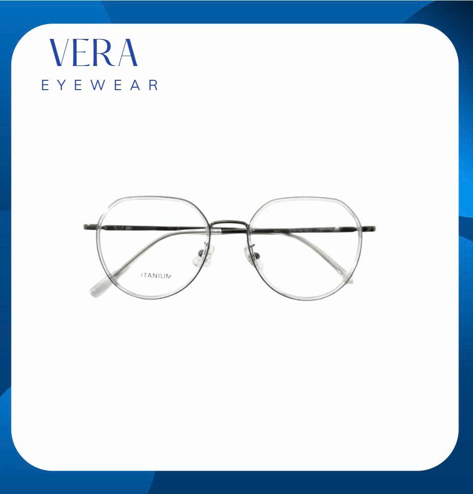 Mắt kính Vera IP-Titanium Gọng tròn bạc - siêu nhẹ