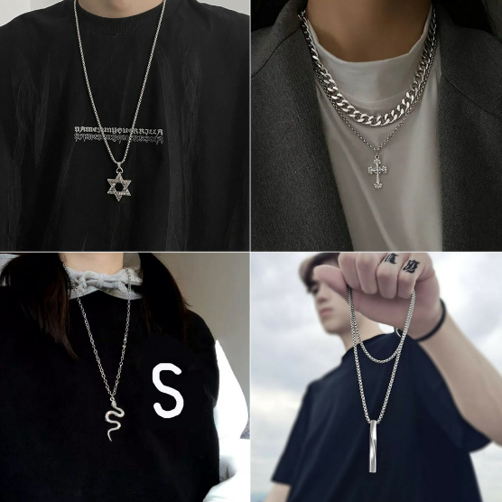 Dây chuyền thép Titan Lục Giác Vòng cổ nam và nữ phong cách HipHop