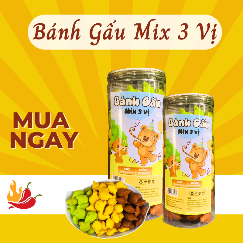 Bánh gấu mix ba vị