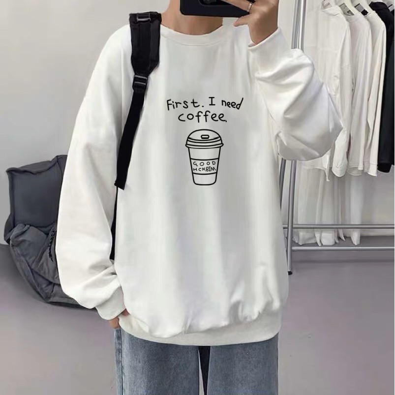 Áo sweater in hình trà sữa