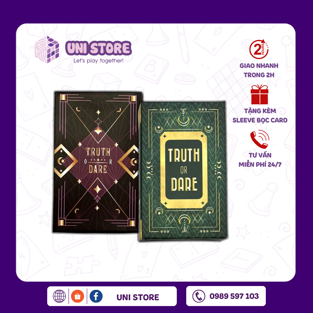 Bài Drinking Game Truth Or Dare Ver Purple Sun, Ver Green Moon (Tặng Bọc Card) | Bợm Nhậu | 50 Lá
