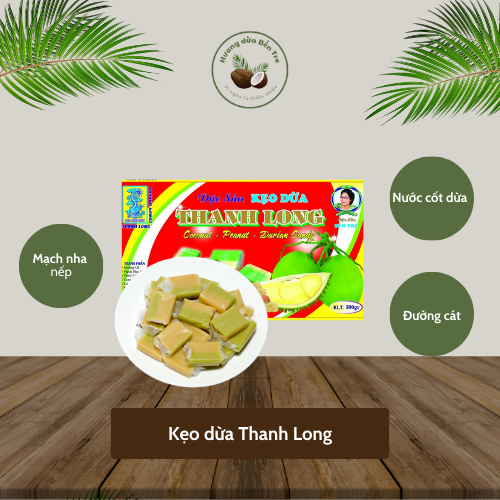 Kẹo Dừa Thanh Long Bến Tre Hương Sầu riêng  – SRK1