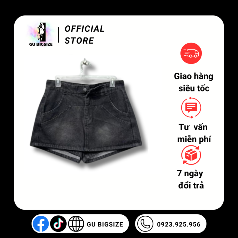 Quần váy jean trơn GU bigsize QVJ2006
