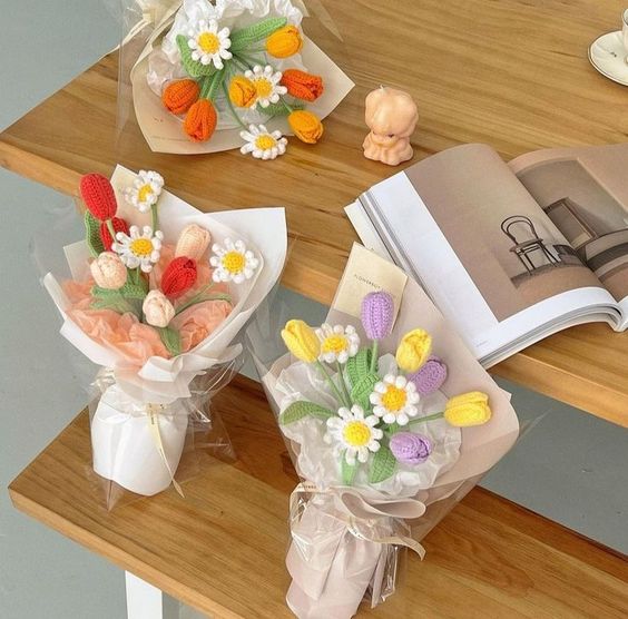 Bó Hoa Len Handmade