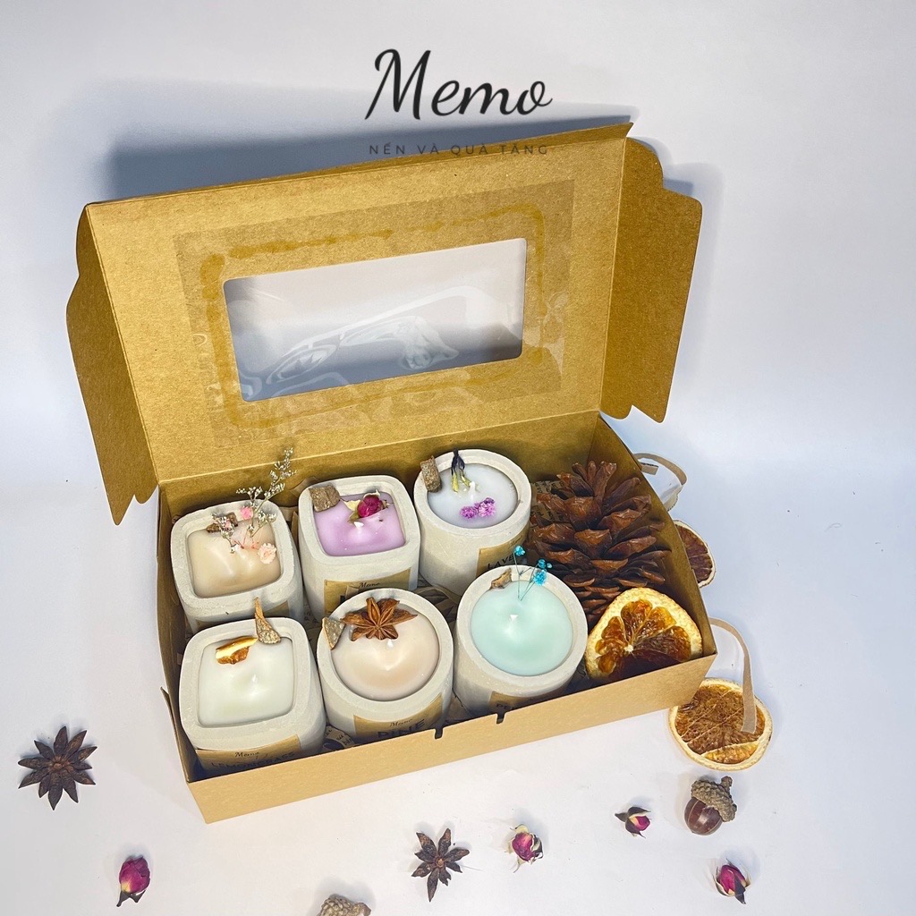 ￼Hộp quà nến thơm, set quà nến thơm handmade tặng người yêu bạn gái ý nghĩa, dễ thương