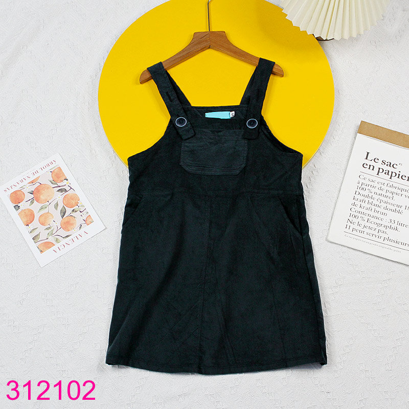 Váy Yếm Nhung Cho Bé Gái Mix Túi Sành Điệu