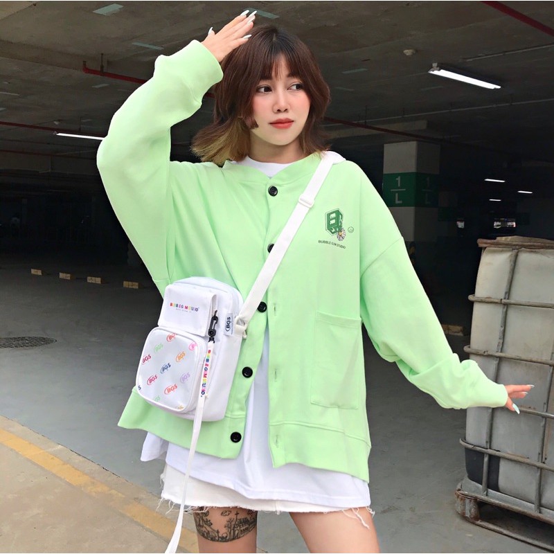 Áo Cardigan Sunflower Xanh bơ & Tím - by Bubble Gum Studio