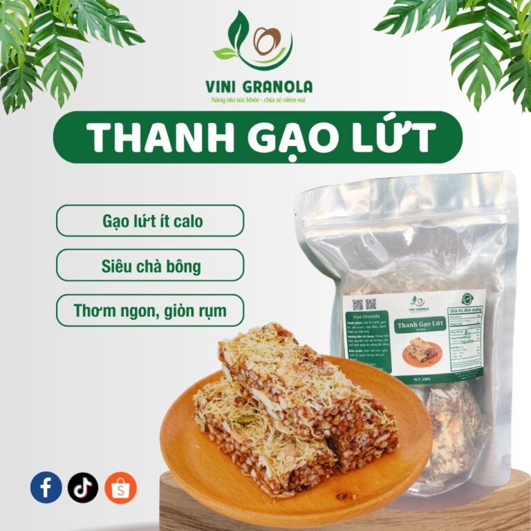 Thanh Gạo Lứt Chà Bông Mix Hạt Ăn Kiêng Từ Nhà Vini Granola - 250gr x Túi