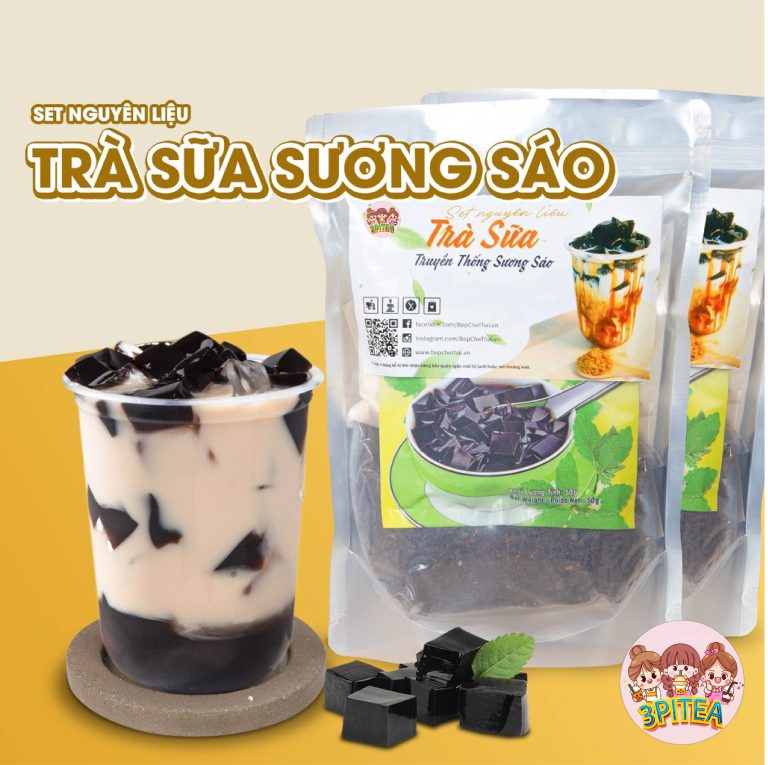 Set nguyên liệu nấu trà sữa sương sáo-Set lớn từ 25-30 ly