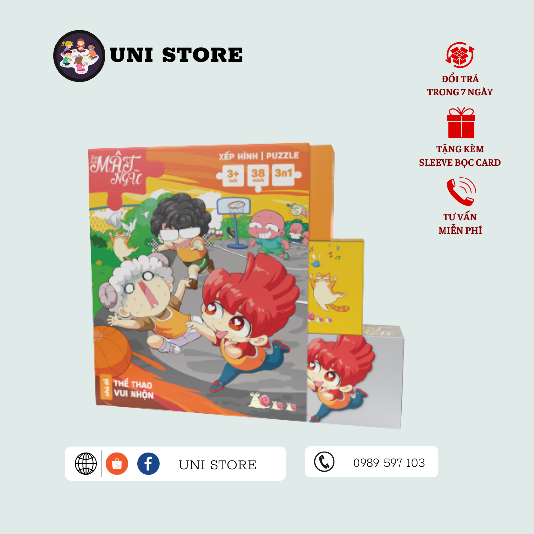 Xếp hình thể thao vui nhộn - Board game trẻ em - 38 mảnh ghép