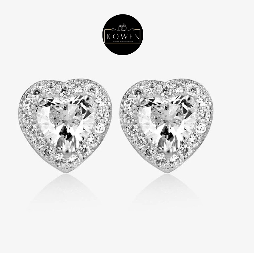 Khuyên tai bạc nữ CDE Retro Heart Shaped Earrings