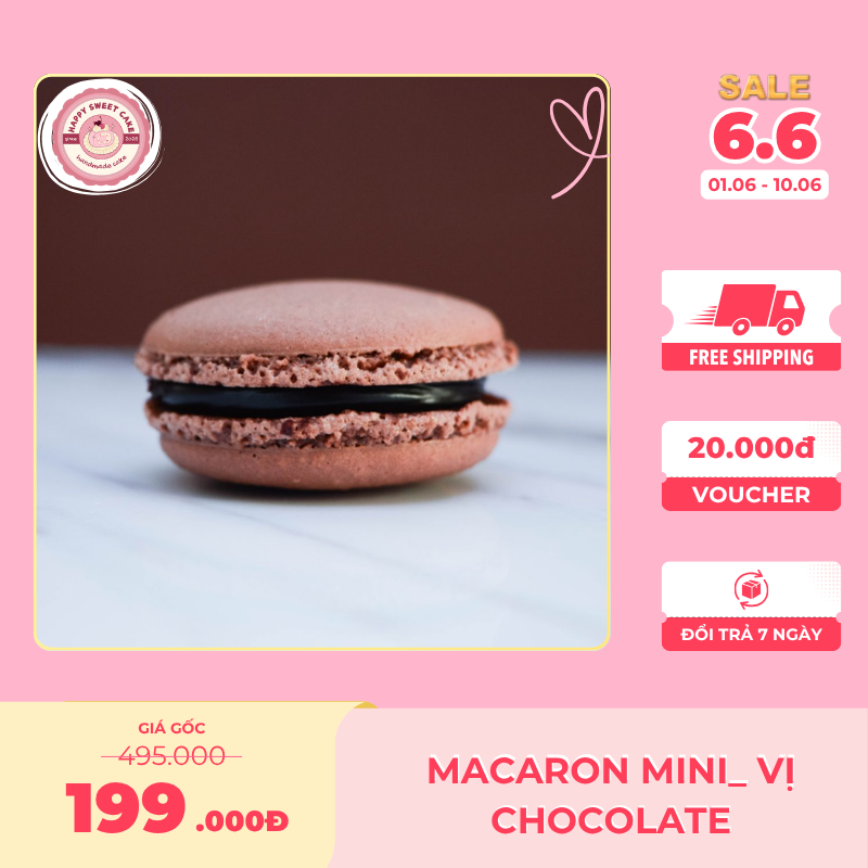 Maccaron size mini_Vị chocolate_Happy Sweet Cake