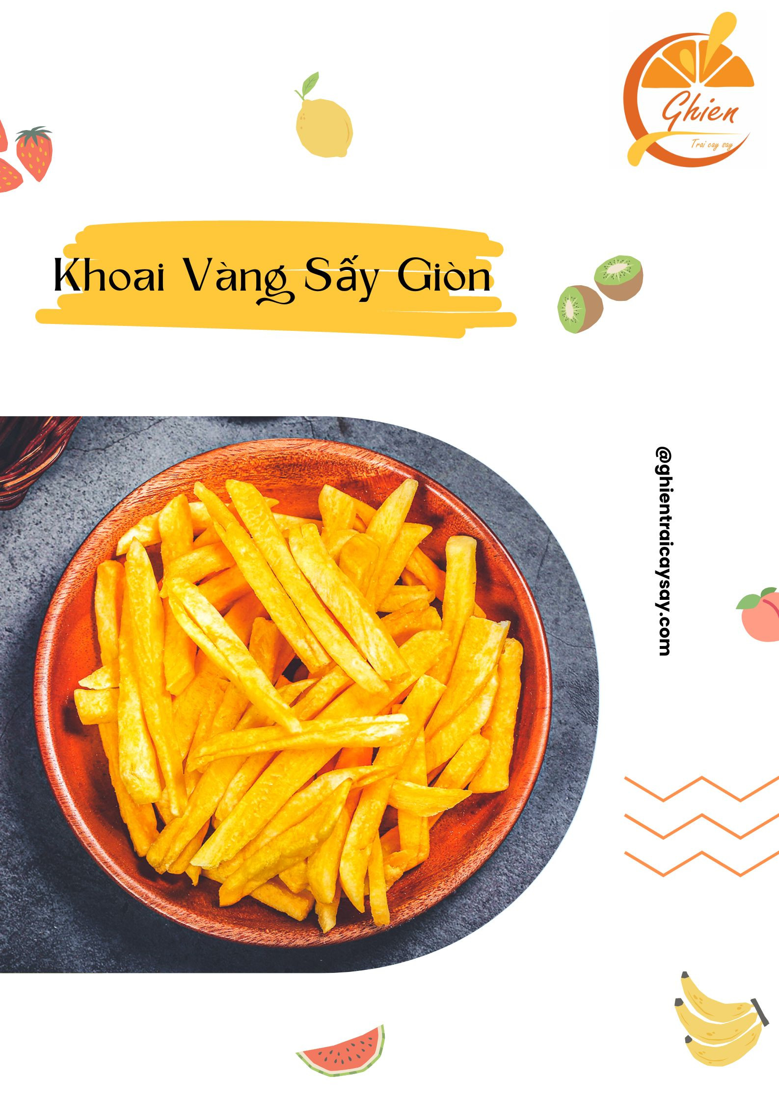 Khoai lang vàng sấy khô, 120g, bịch