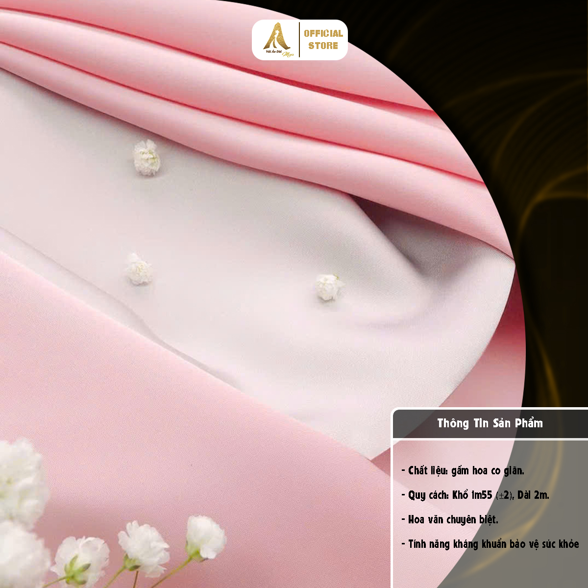 vải áo dài lụa trơn màu hồng ngọt ngào