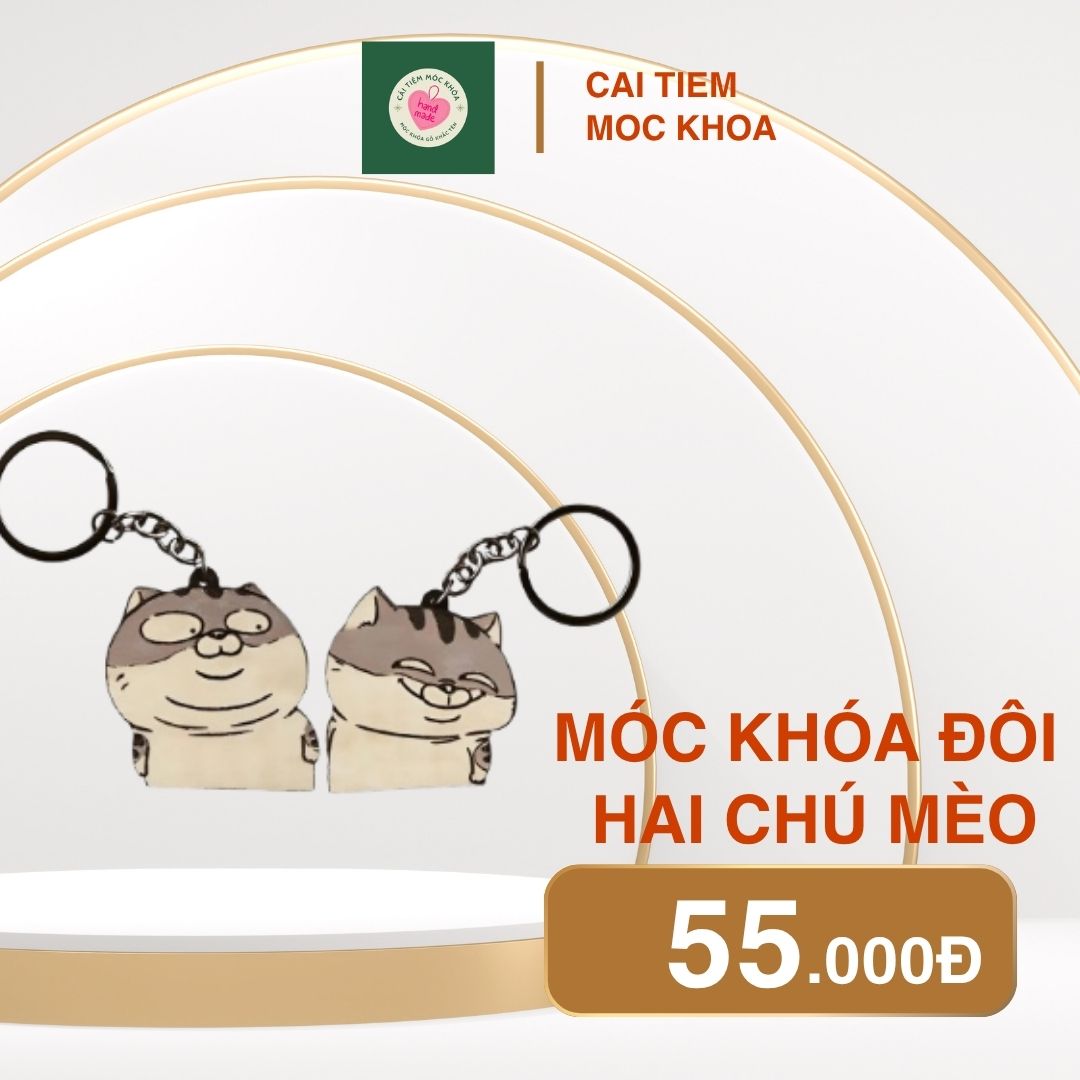 Móc Khóa Đôi Hình Hai Chú Mèo Siêu Hài - Cái TIệm Móc Khóa