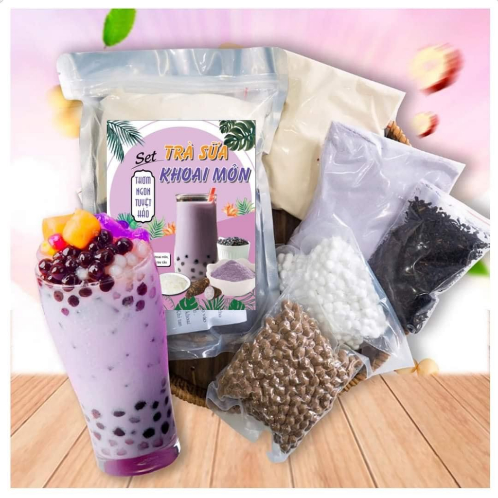 Set trà sữa khoai môn