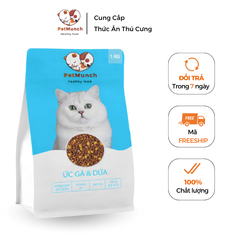Thức ăn cho mèo PetMunch vị Ức gà x Dứa 1kg