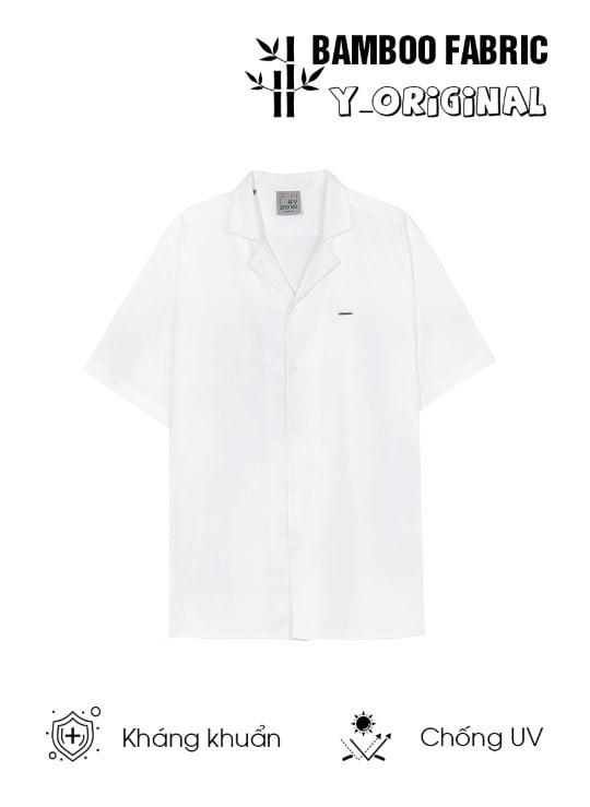Áo Sơ Mi Cuban Sợi Bamboo Đơn Giản Y Nguyên Bản Ver56