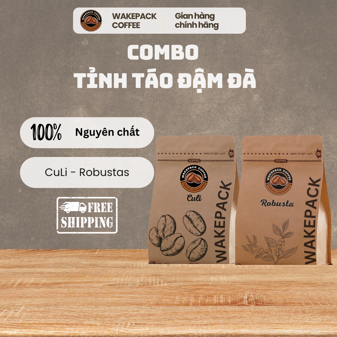 Combo Cà Phê Wakepack Coffee Culi - Robusta "TỈNH TÁO ĐẬM ĐÀ" | 100% Nguyên Chất –