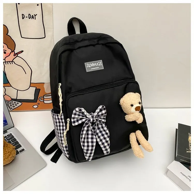 BALO NỮ THỜI TRANG ĐI HỌC GẤU THẮT NƠ ĐÁNG YÊU