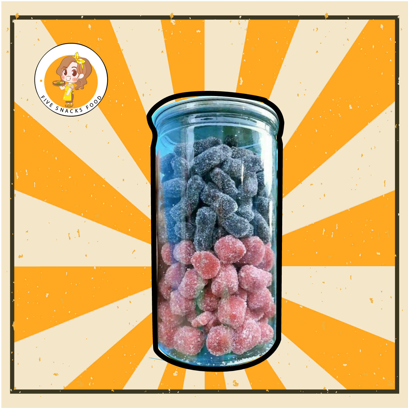 Kẹo me cay Five Snack Food chua chua ngọt ngọt, kích thích vị giác hủ pet 400g