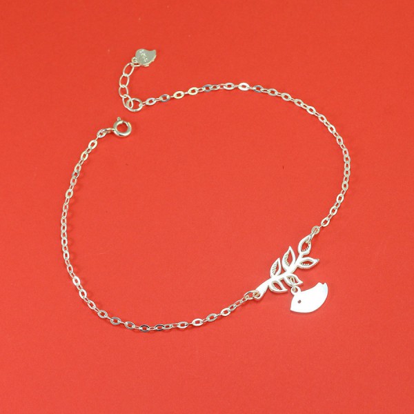 Lắc chân titan nữ hình cành cây – con chim