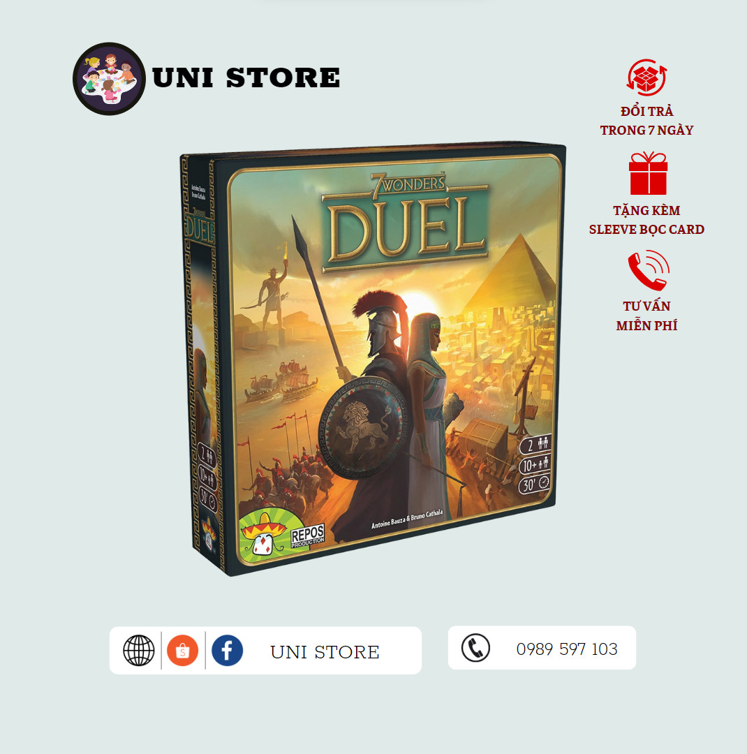 Chiến Thuật 7 Wonder Duel - Board Game Nước Ngoài - 78 lá bài
