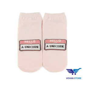 Tất Vớ Ngắn Khung Chữ Màu Hồng VoVanstore