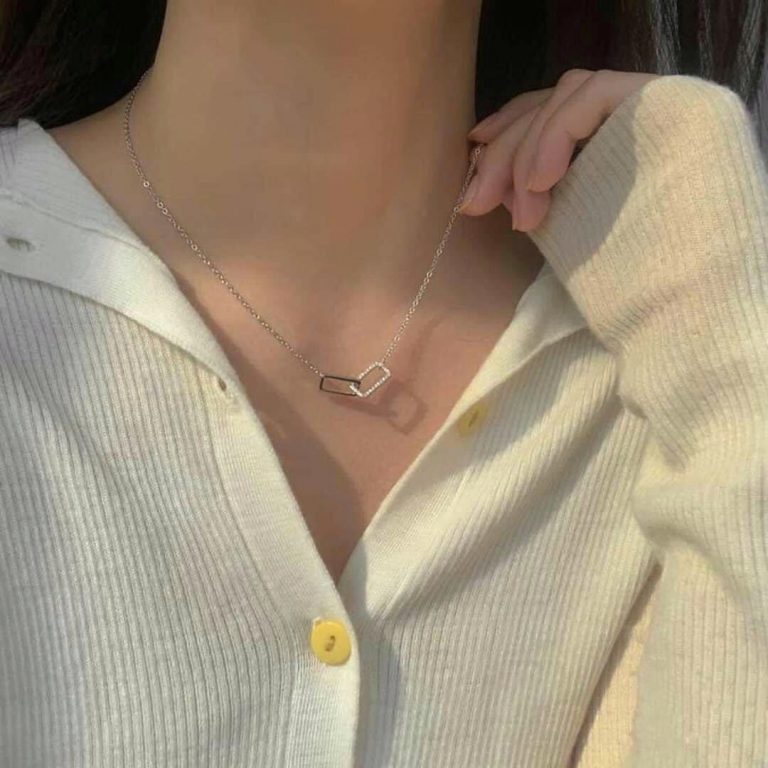 Dây chuyền nữ mặt chữ nhật ghép