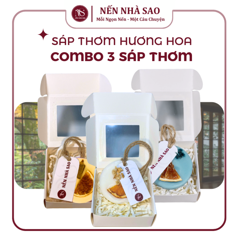 COMBO 3 Sáp Thơm Hoa Khô, Treo ô tô, Tủ Quần Áo