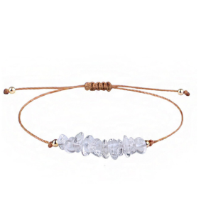 Vòng tay đá handmade may mắn màu trắng trong