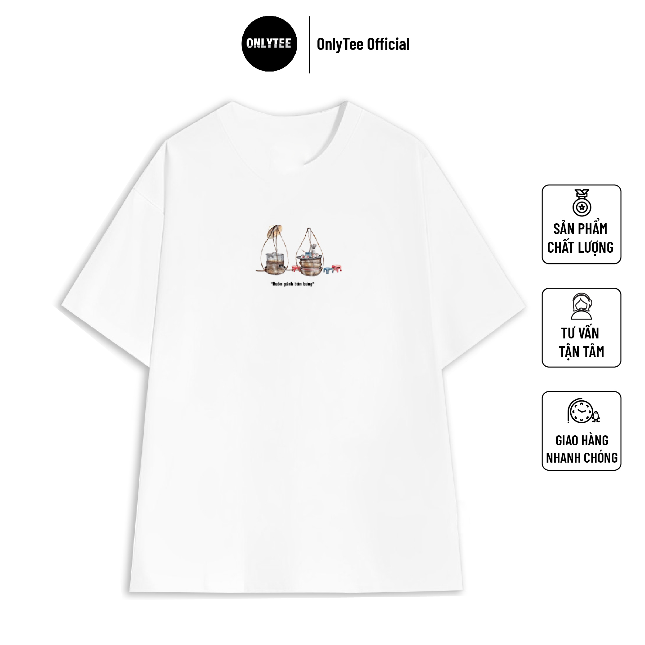 Áo Thun UNISEX OnlyTee Form Rộng Cotton 100% OLTBGBB