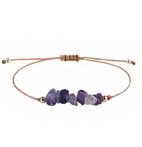 Vòng tay đá handmade may mắn tím trắng