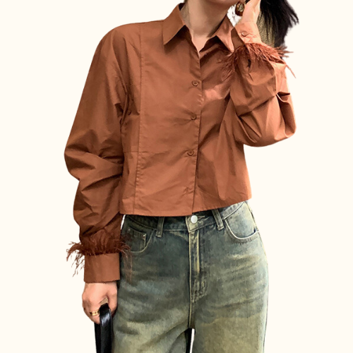 Sơ Mi Croptop Dài Tay Kiểu Nhiều Màu | Unnie Sơ Mi