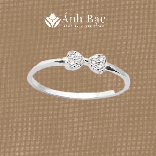 Nhẫn Ánh Bạc S925 mặt hình nơ đáng yêu NN02