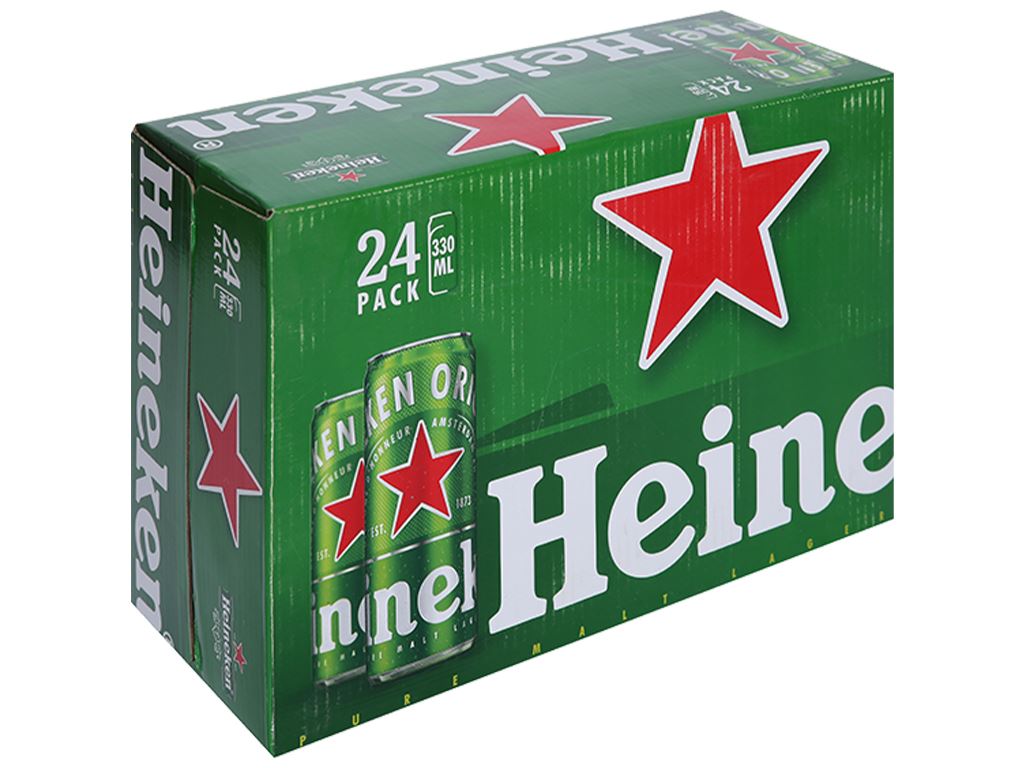 Thùng 24 lon bia Heineken Sleek 330ml