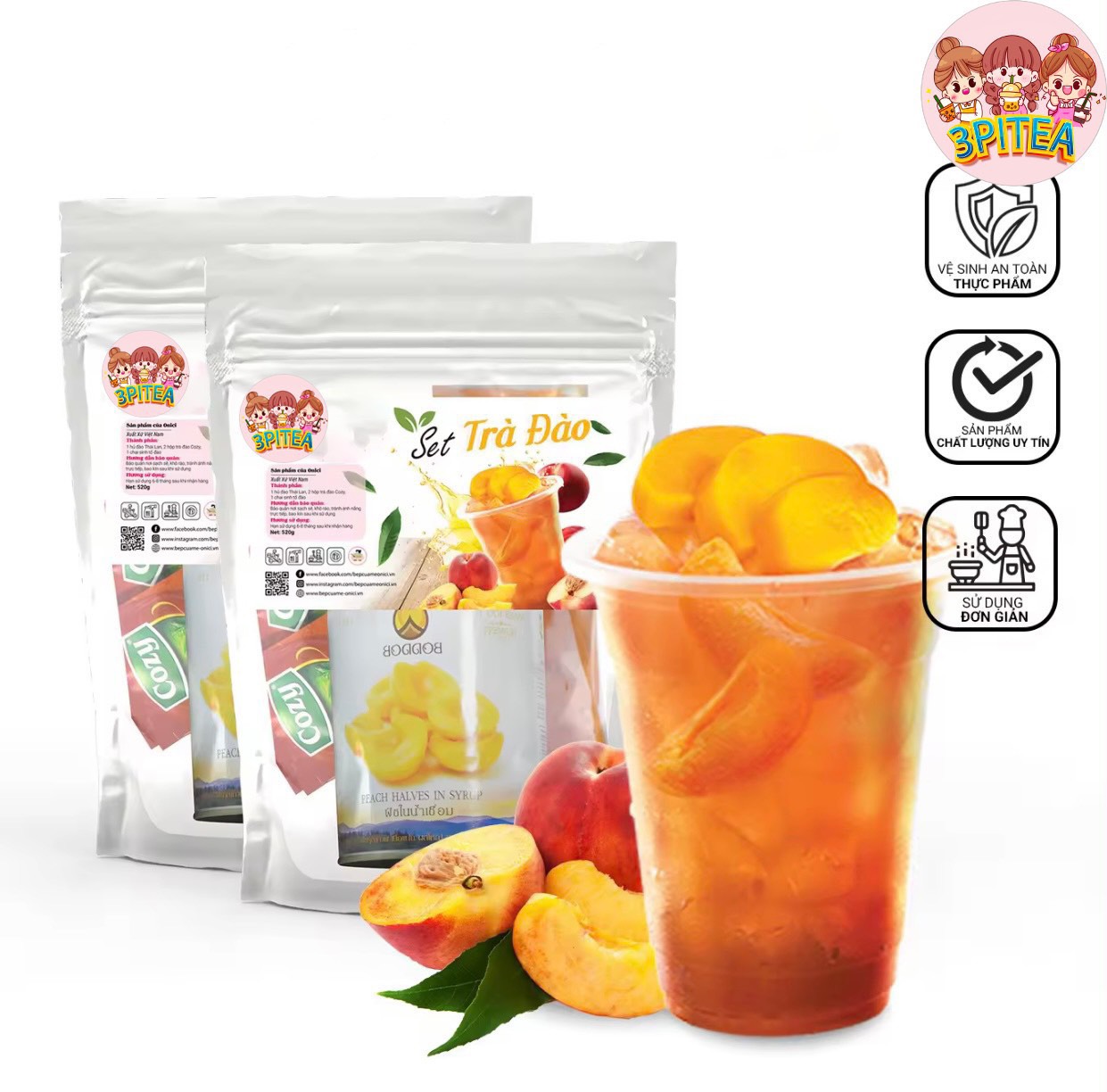 Set trà đào 3Pitea