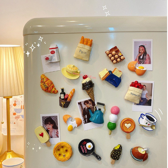 Nam Châm Dán Tủ Lạnh Hình Đồ Ăn 3d Dễ Thương Trang trí Decor