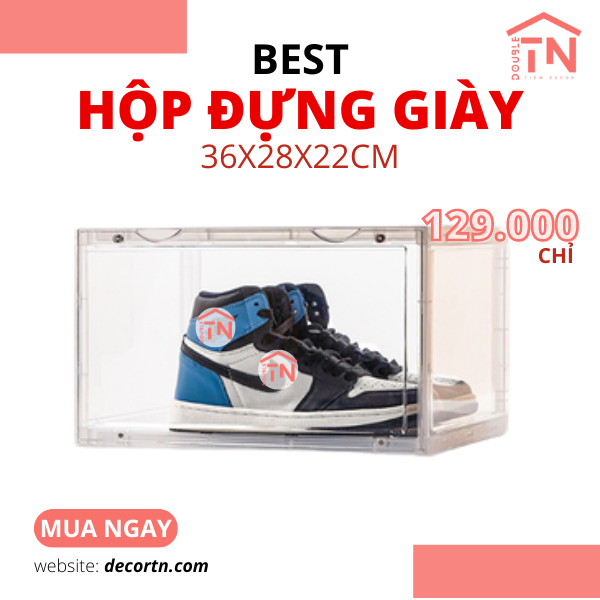 Hộp đựng giày nam châm nắp ngang - Double TN