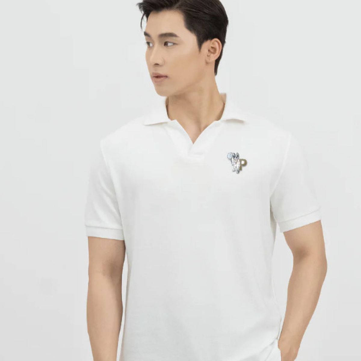 Áo Polo Nam Blaro Màu Trắng vải CMC phom Regular Fit