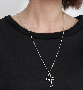 Dây chuyền Unisex mặt hình cây thánh giá phong cách Hip Hop dành cho nam và nữ