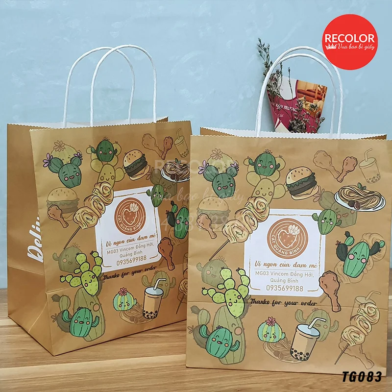 TÚI GIẤY ĐỰNG THỨC ĂN NHANH QUAI TG083
