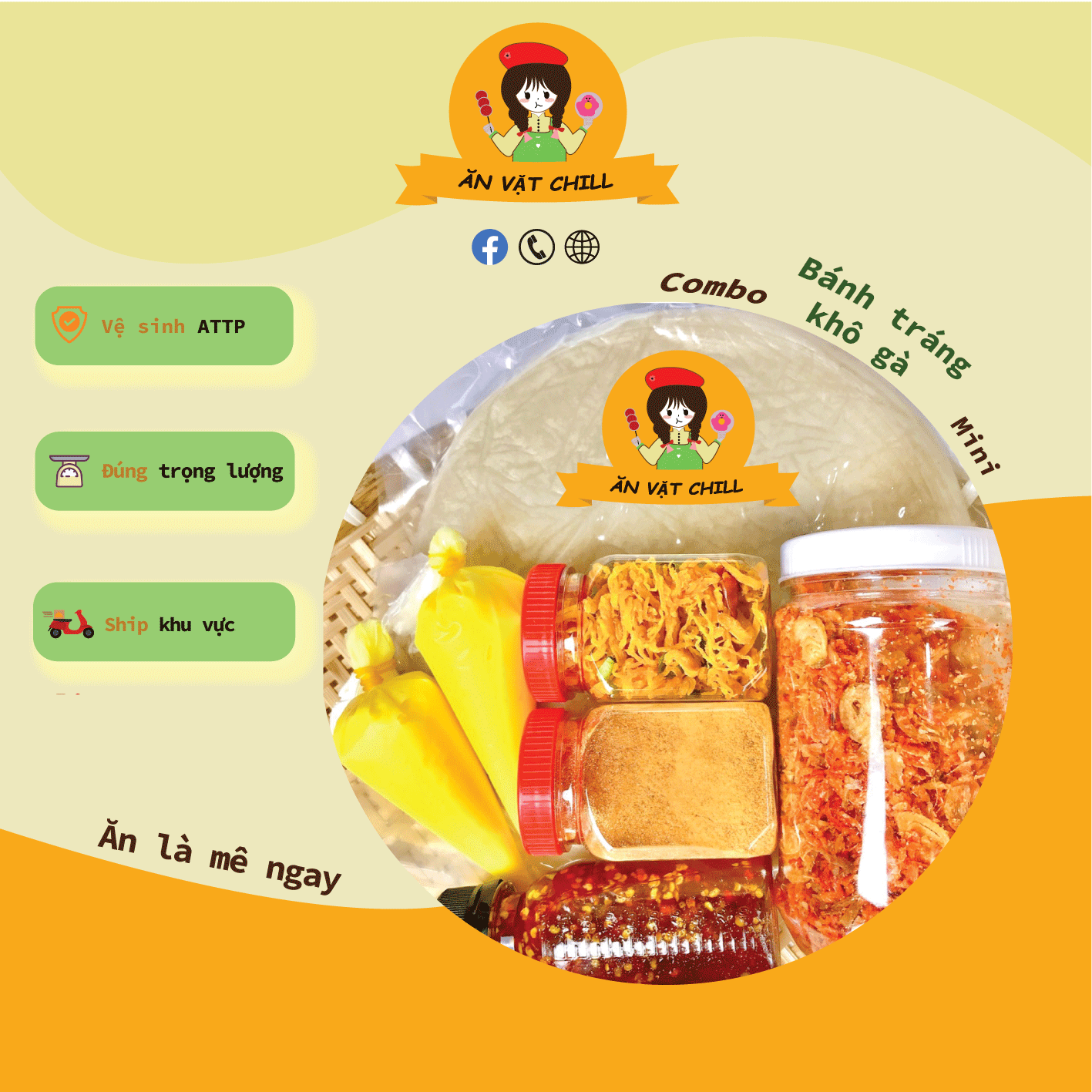 Combo bánh tráng khô gà mini