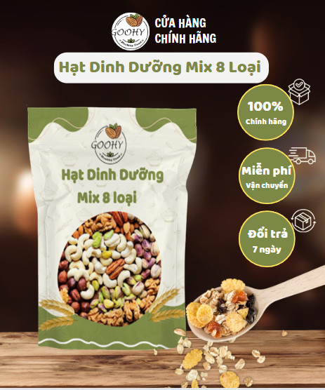 Hạt dinh dưỡng mix 8 loại hũ 350g/500g dành cho bà bầu, ăn kiêng, giảm cân