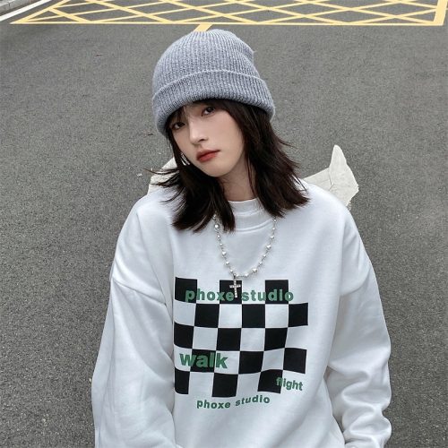 Áo sweater caro nỉ bông