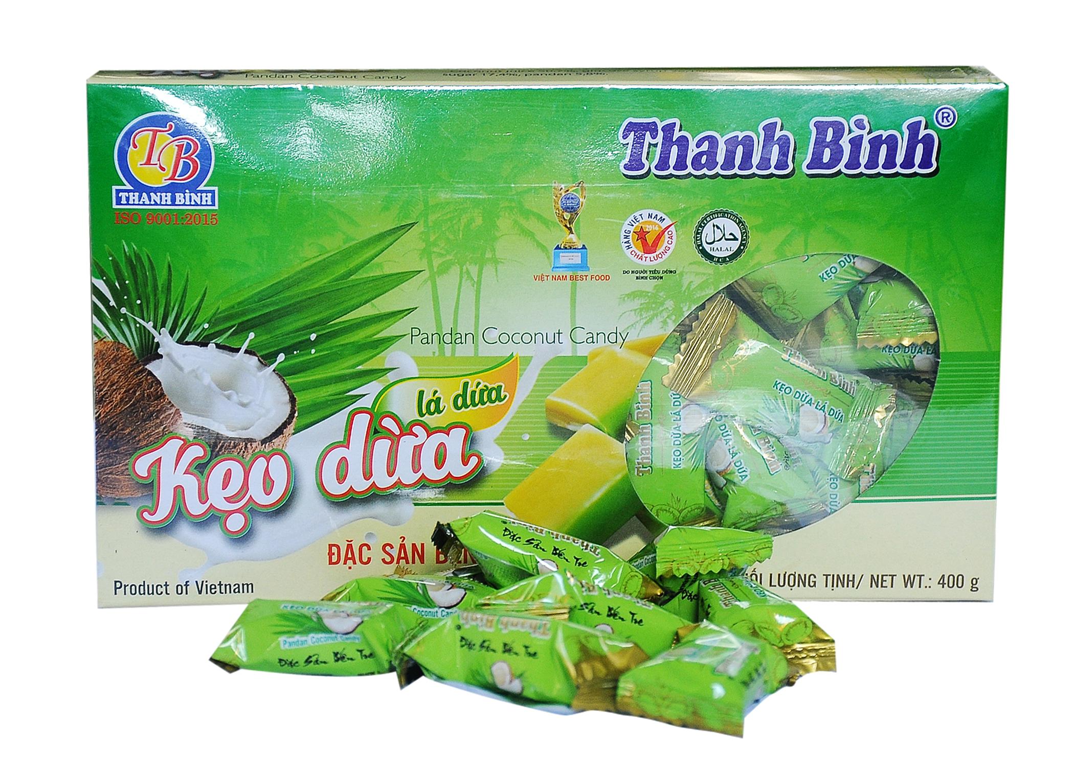 Kẹo Dừa Lá Dứa Thanh Bình Hộp 400gr